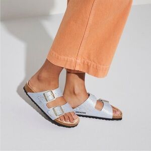 Birkenstock Arizona shines blue python sandals 40